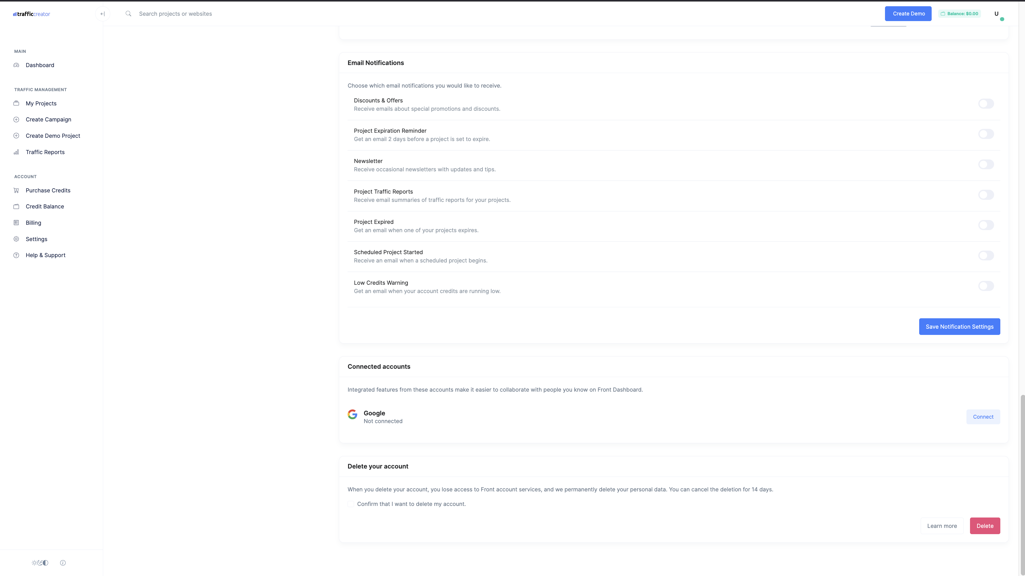 Data Security and Privacy features for account protection