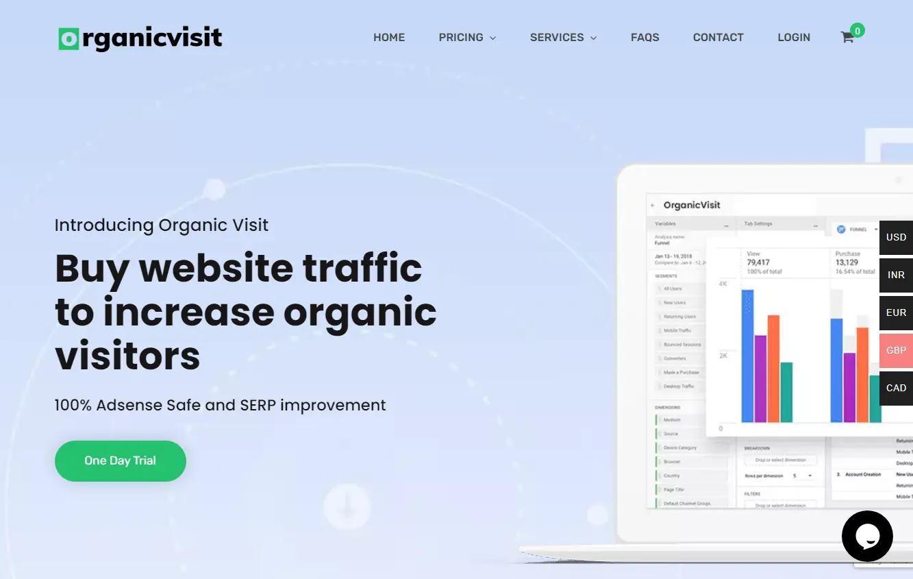 Serpclix landing page screenshot.