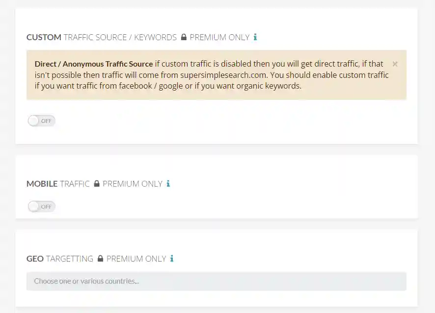 Rank Boost Up dashboard screenshot with features unavailable for the free plan.