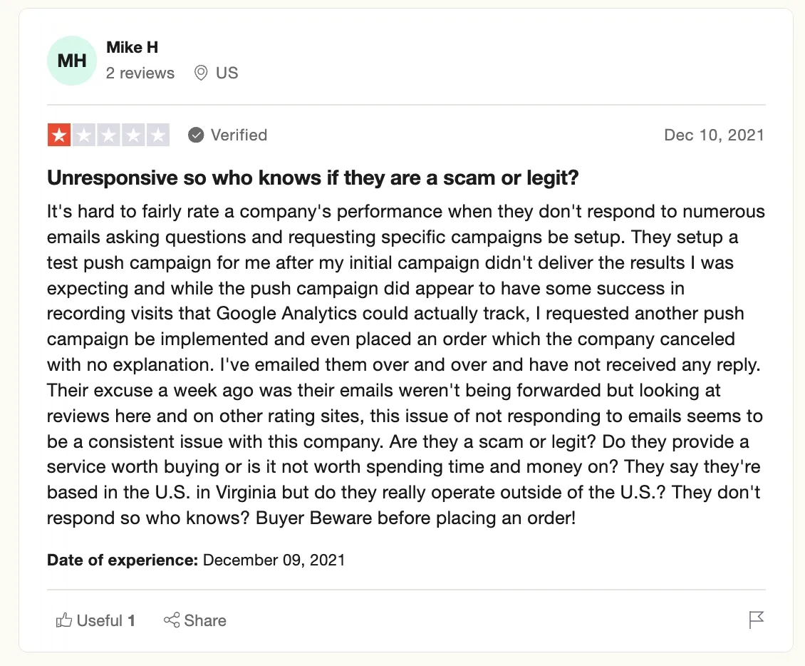 Traffic Master Trustpilot review 3