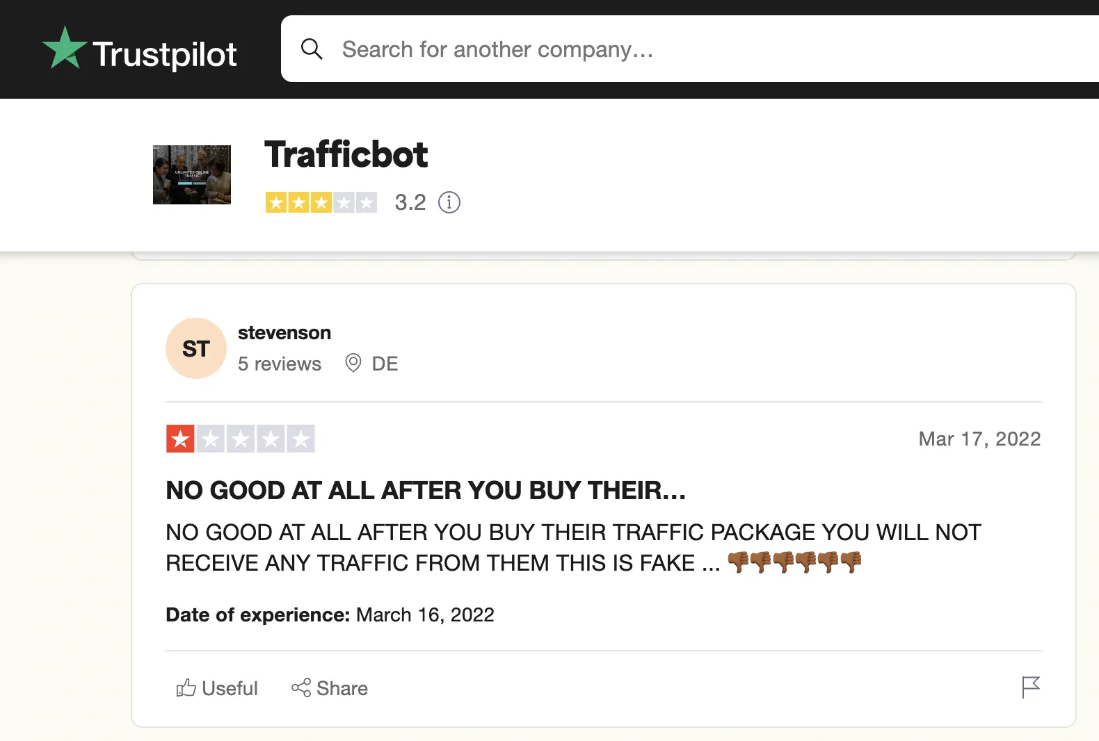 TrafficBot.co reviews Screenshot